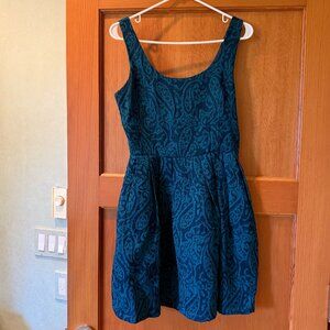 Jack fit & flare mini dress: dark blue & teal